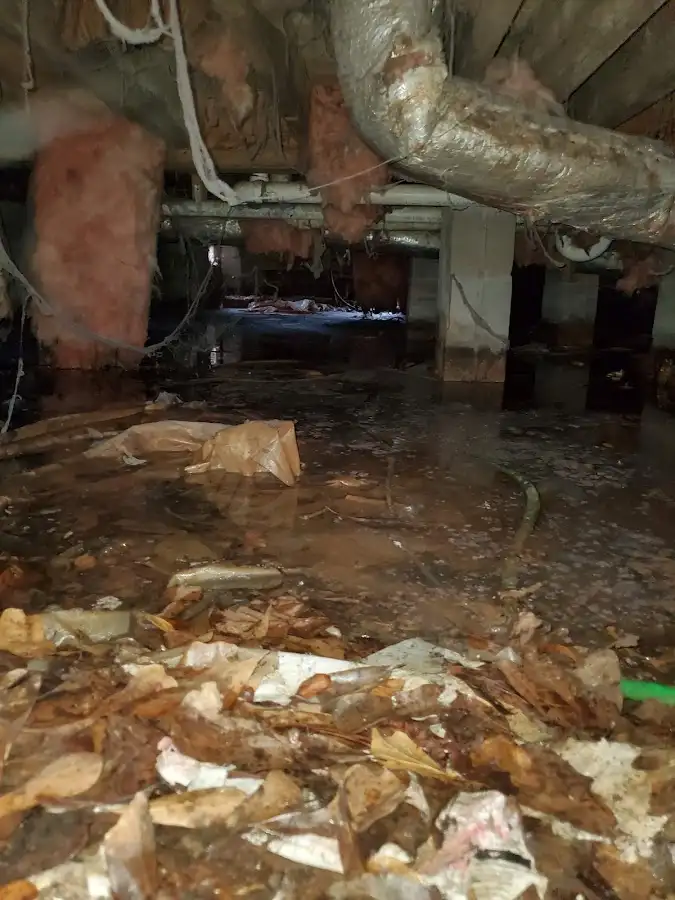 Crawl space flood assessment for Commercial Water Damage Restoration in Hiawatha